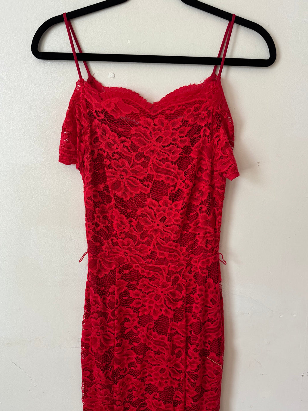 'Sugar' Red Lace Maxi Dress