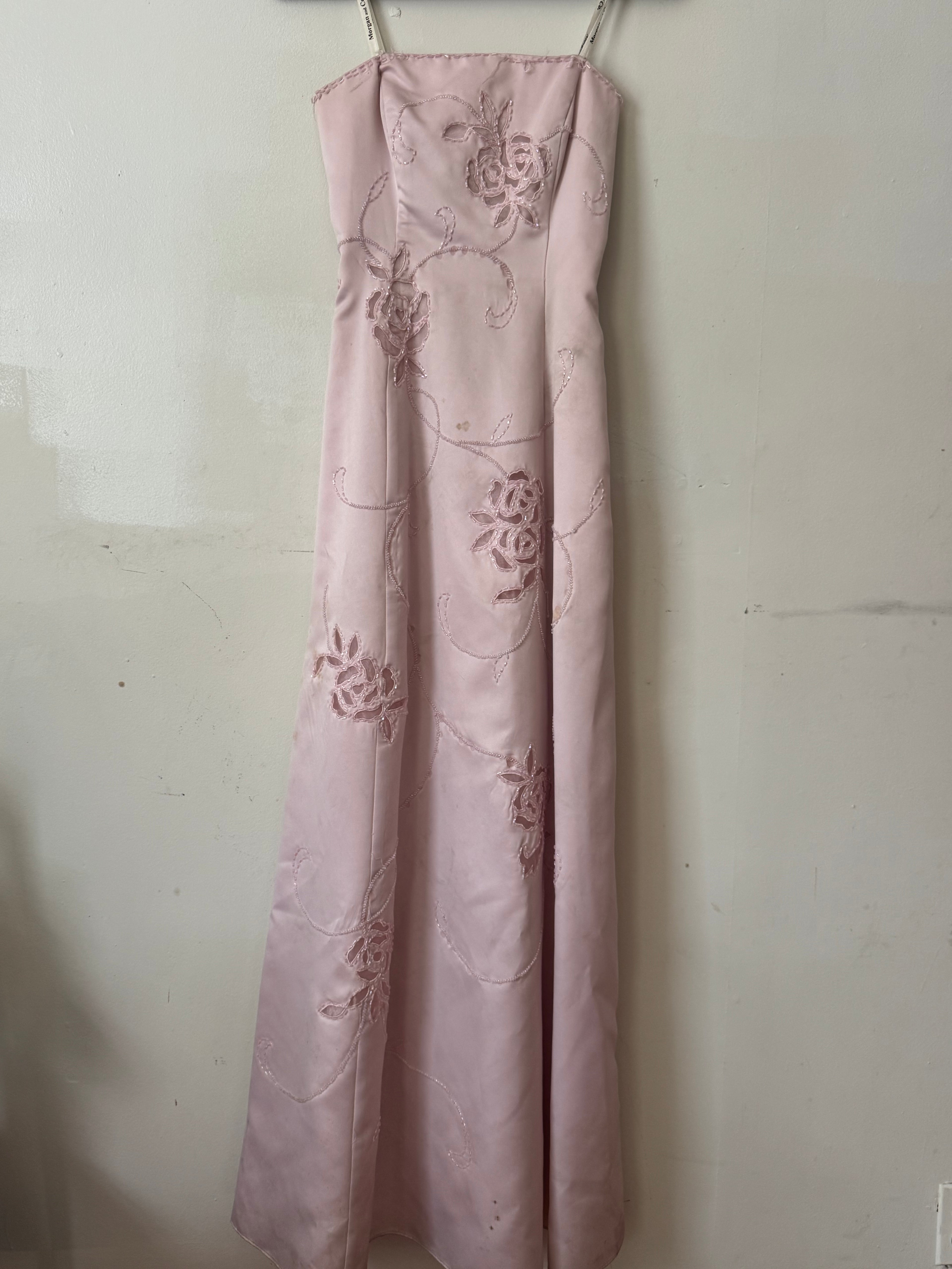 'Morgan and Co.' Baby Pink Beaded Gown