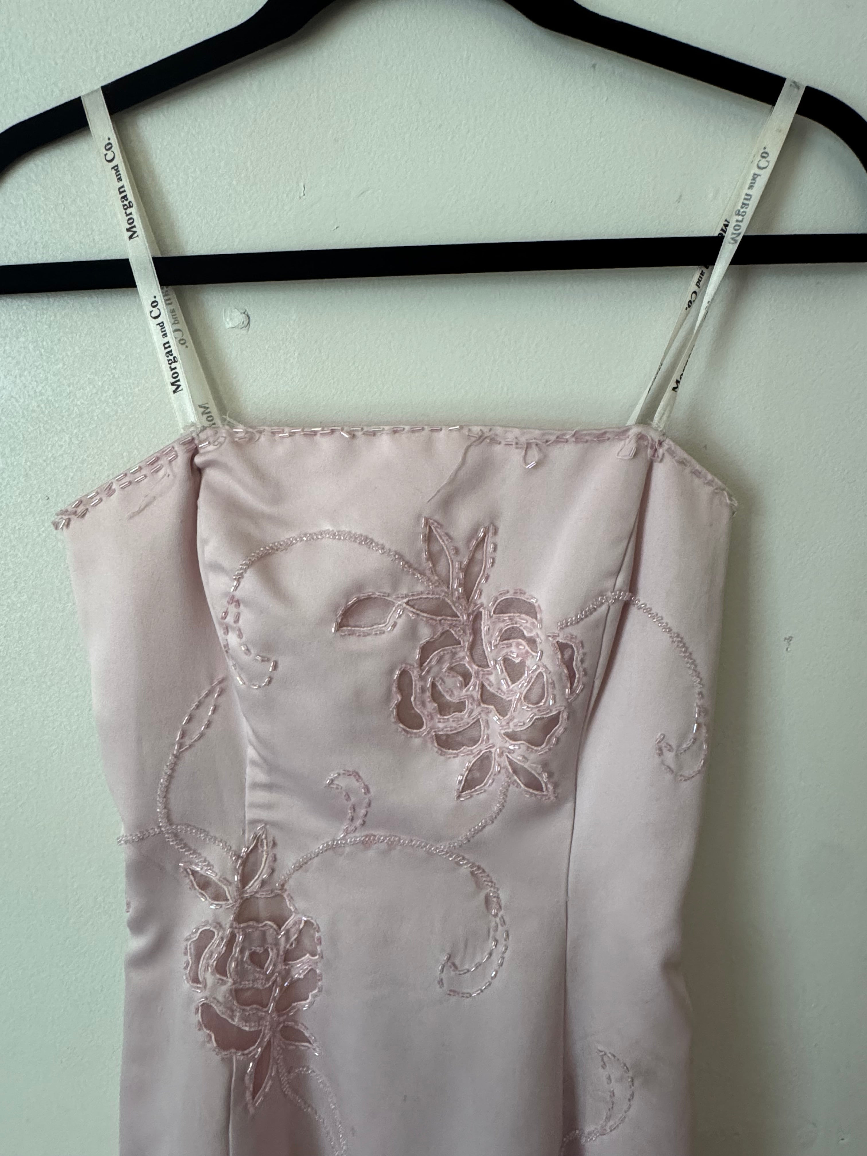 'Morgan and Co.' Baby Pink Beaded Gown